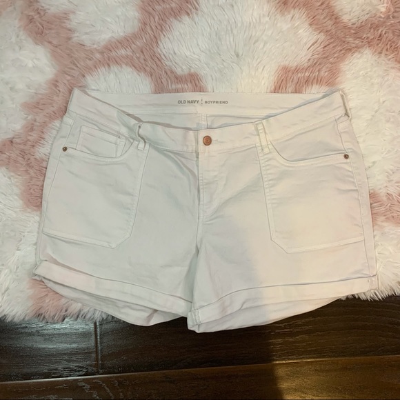 Old Navy Pants - Old Navy Boyfriend White Jean Shorts Plus Size 16